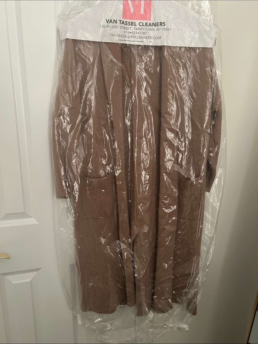 Mango Long Knit Cardigan in Camel